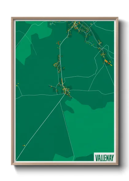 Une affiche de carte sur Vallenay