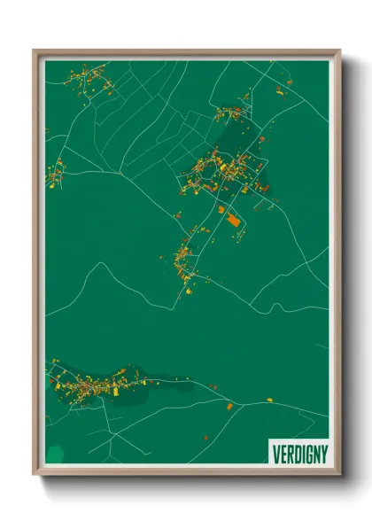 Une affiche de carte sur Verdigny