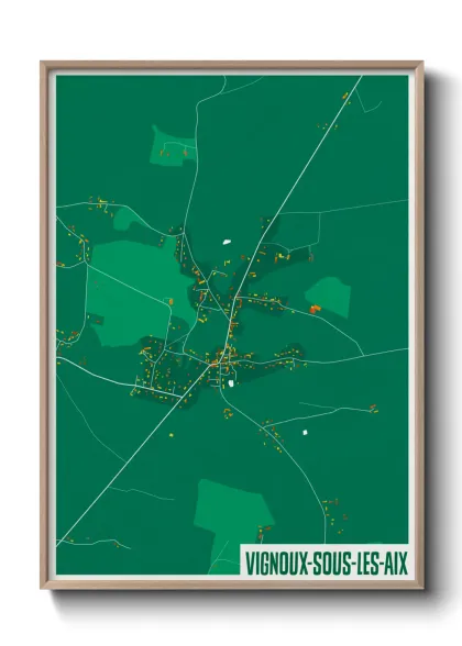 Une affiche de carte sur Vignoux-sous-les-Aix