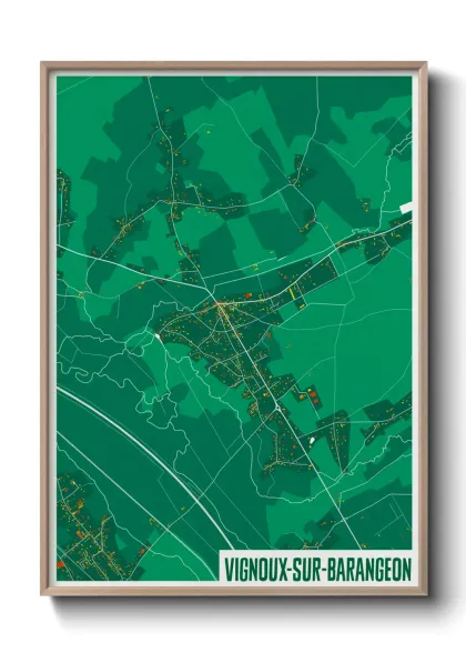 Une affiche de carte sur Vignoux-sur-Barangeon