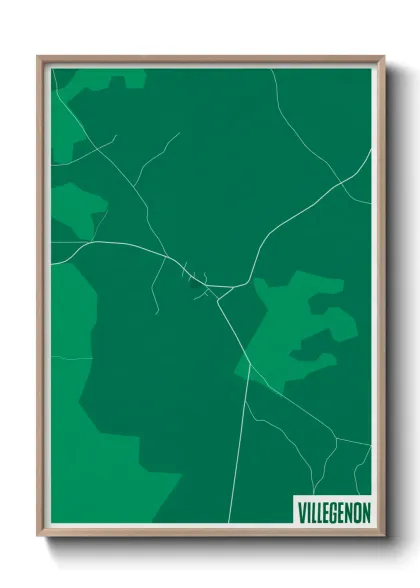 Une affiche de carte sur Villegenon