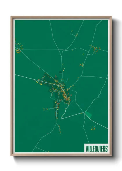 Une affiche de carte sur Villequiers