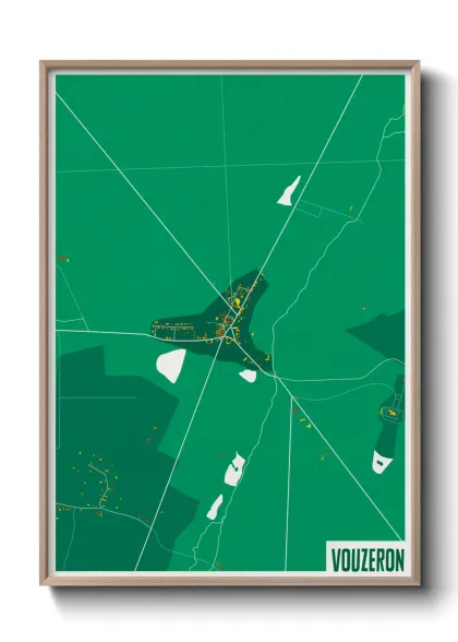 Une affiche de carte sur Vouzeron