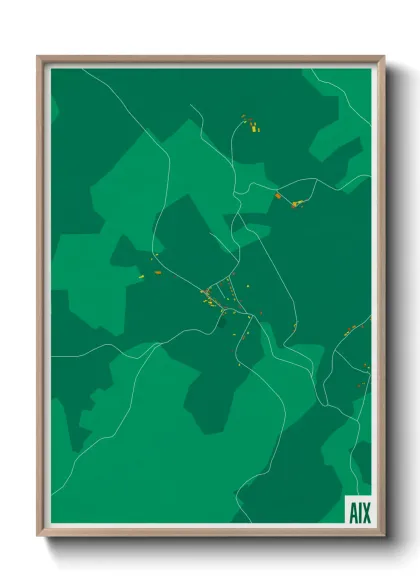 Une affiche de carte sur Aix