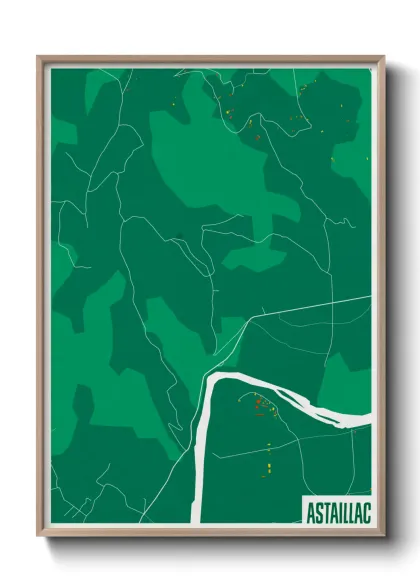 Une affiche de carte sur Astaillac