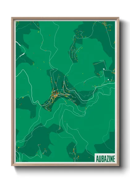 Une affiche de carte sur Aubazine