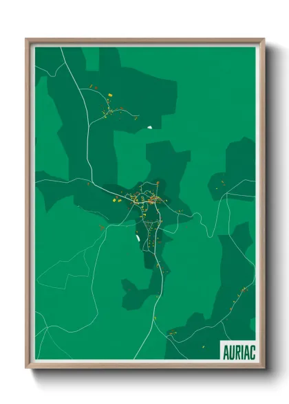 Une affiche de carte sur Auriac