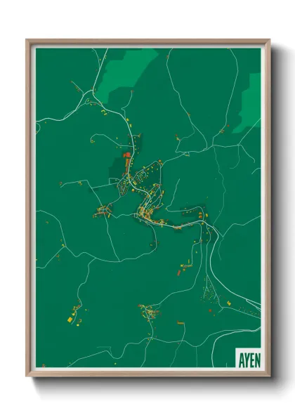 Une affiche de carte sur Ayen