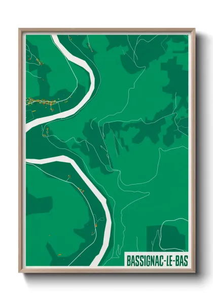 Une affiche de carte sur Bassignac-le-Bas