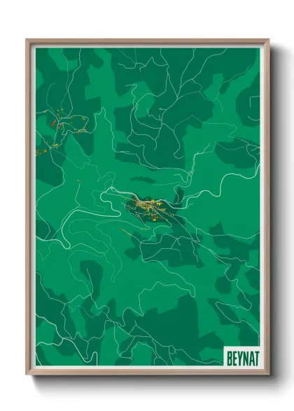Une affiche de carte sur Beynat