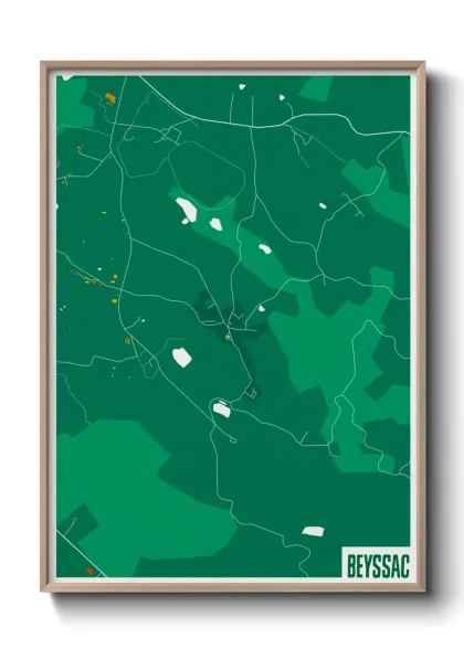Une affiche de carte sur Beyssac