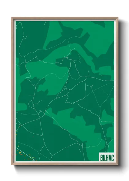Une affiche de carte sur Bilhac