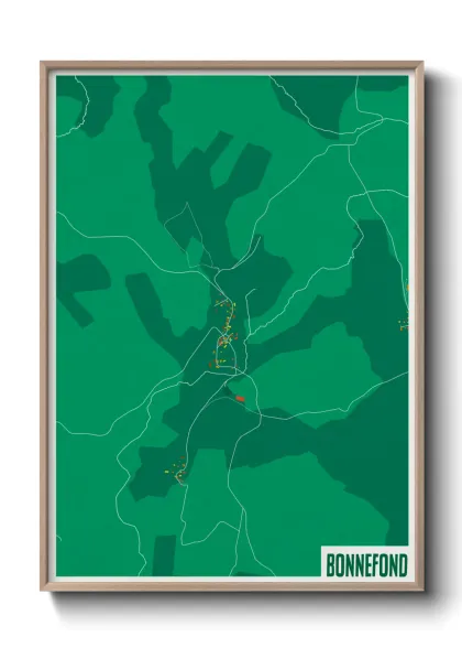 Une affiche de carte sur Bonnefond