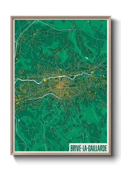 Une affiche de carte sur Brive-la-Gaillarde