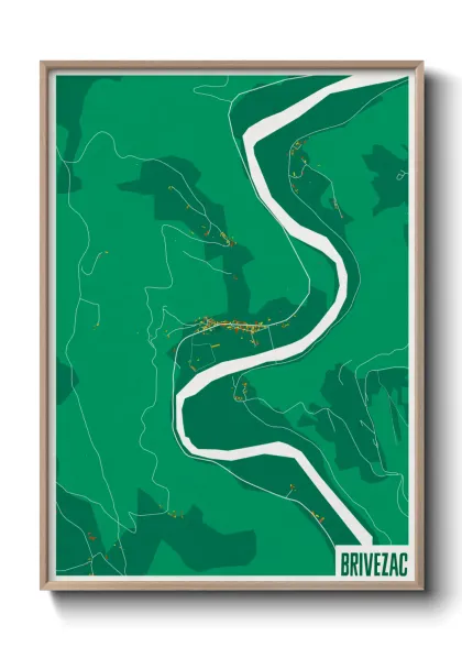 Une affiche de carte sur Brivezac