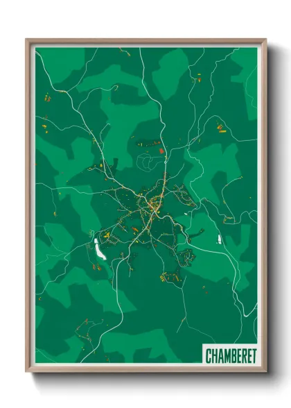 Une affiche de carte sur Chamberet