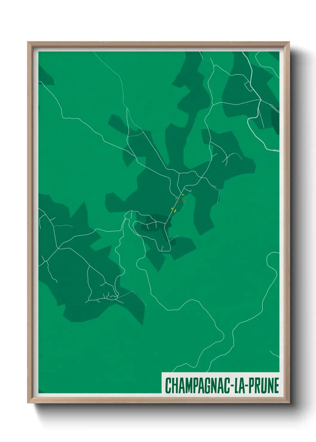 Un poster carte Champagnac-la-Prune