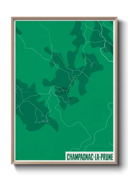 Une affiche de carte sur Champagnac-la-Prune