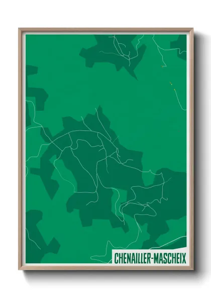 Une affiche de carte sur Chenailler-Mascheix