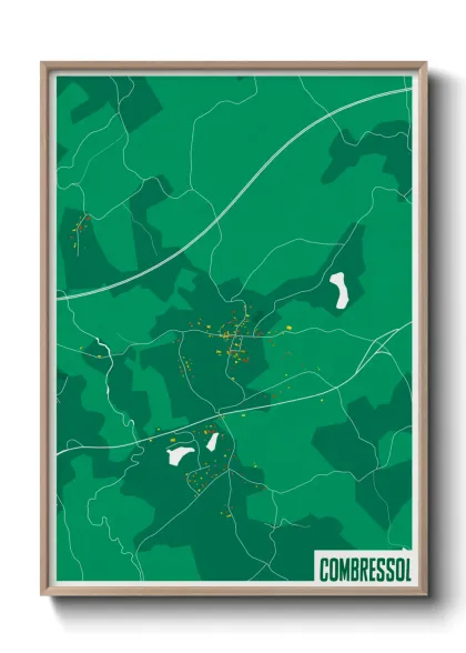 Une affiche de carte sur Combressol