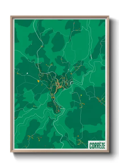 Une affiche de carte sur Corrèze