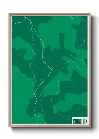Une affiche de carte sur Courteix