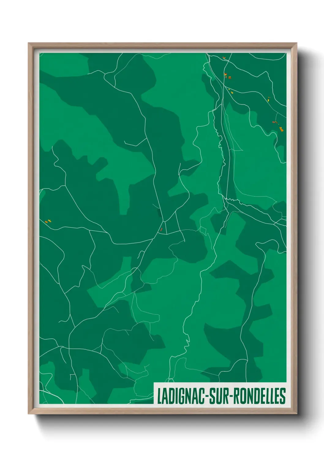 Un poster carte Ladignac-sur-Rondelles