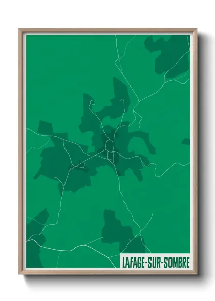 Une affiche de carte sur Lafage-sur-Sombre