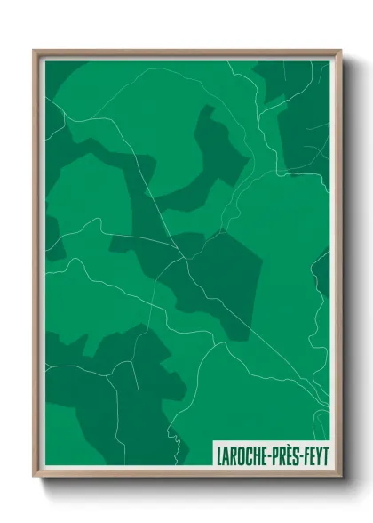 Une affiche de carte sur Laroche-près-Feyt