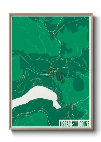 Une affiche de carte sur Lissac-sur-Couze