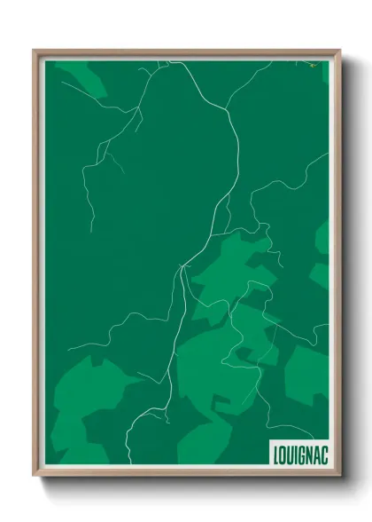 Une affiche de carte sur Louignac