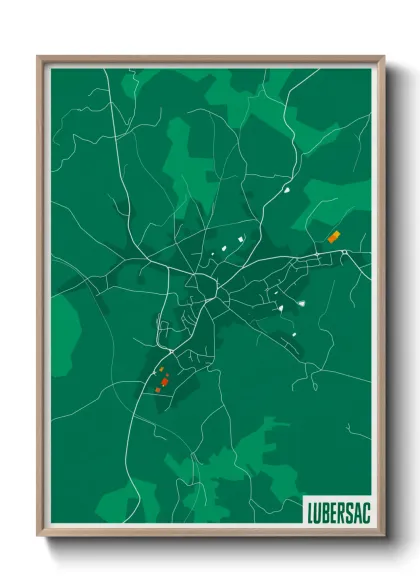 Une affiche de carte sur Lubersac