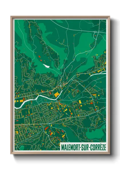 Une affiche de carte sur Malemort-sur-Corrèze