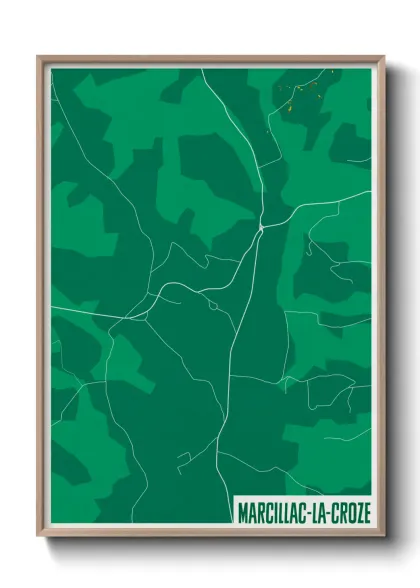 Une affiche de carte sur Marcillac-la-Croze