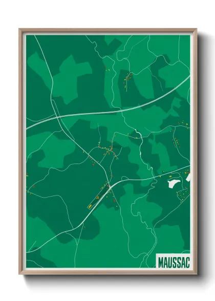 Une affiche de carte sur Maussac