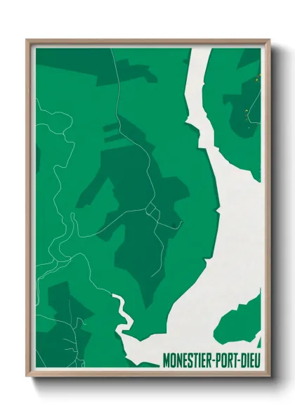 Une affiche de carte sur Monestier-Port-Dieu