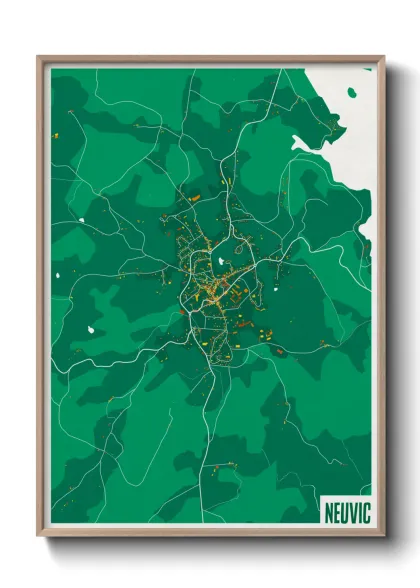 Une affiche de carte sur Neuvic