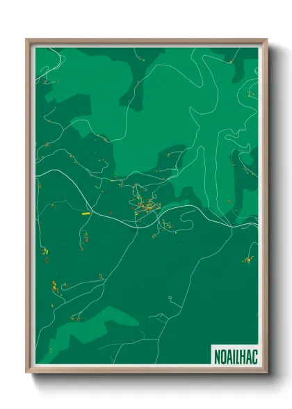 Une affiche de carte sur Noailhac