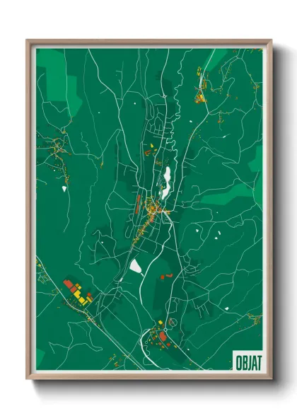 Une affiche de carte sur Objat