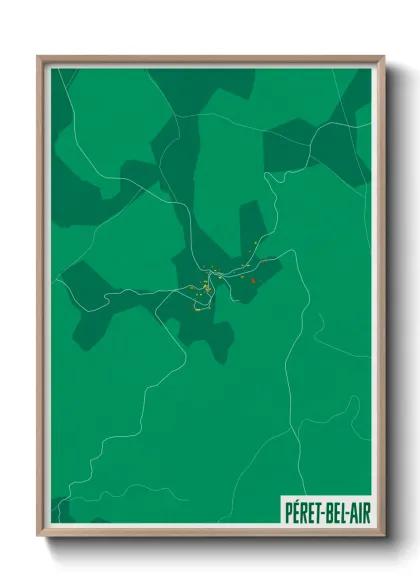 Une affiche de carte sur Péret-Bel-Air