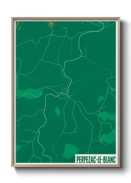 Une affiche de carte sur Perpezac-le-Blanc