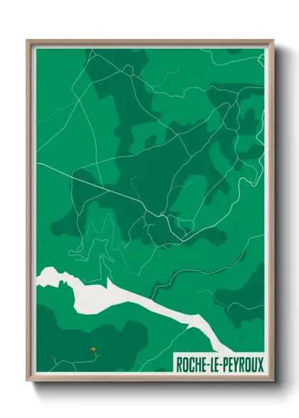 Une affiche de carte sur Roche-le-Peyroux