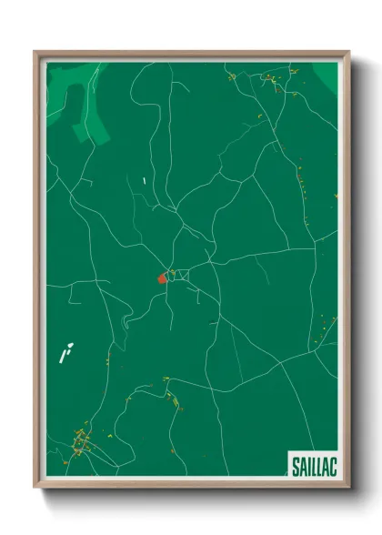 Une affiche de carte sur Saillac