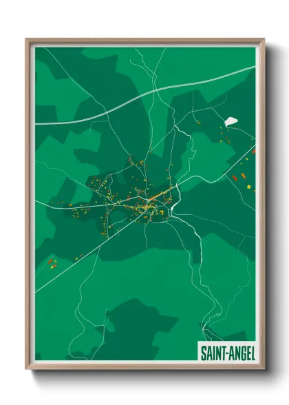Une affiche de carte sur Saint-Angel