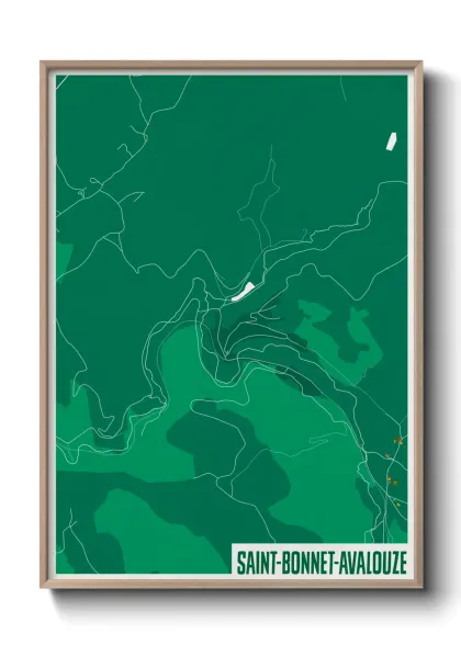 Une affiche de carte sur Saint-Bonnet-Avalouze