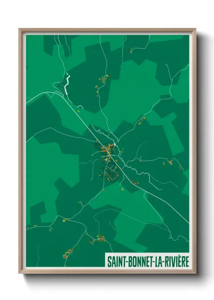 Une affiche de carte sur Saint-Bonnet-la-Rivière