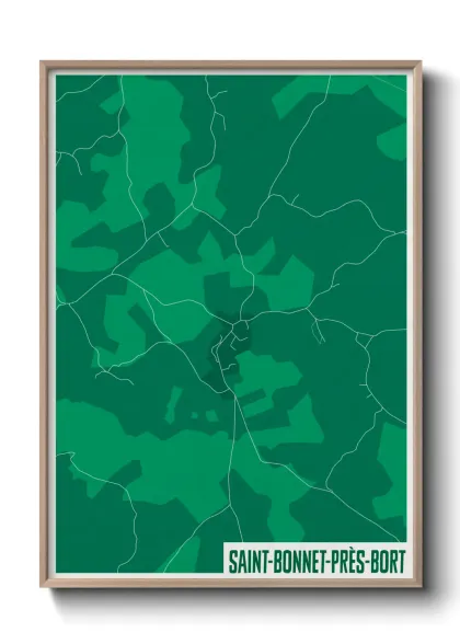 Une affiche de carte sur Saint-Bonnet-près-Bort