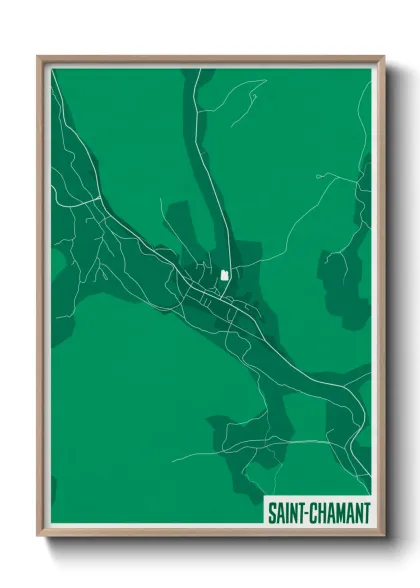 Une affiche de carte sur Saint-Chamant