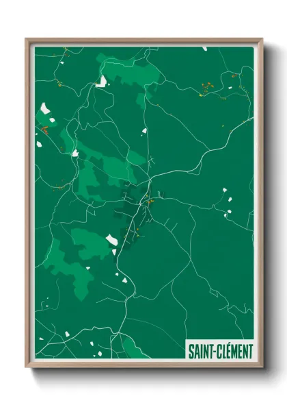 Une affiche de carte sur Saint-Clément