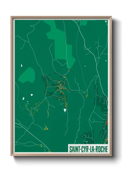 Une affiche de carte sur Saint-Cyr-la-Roche